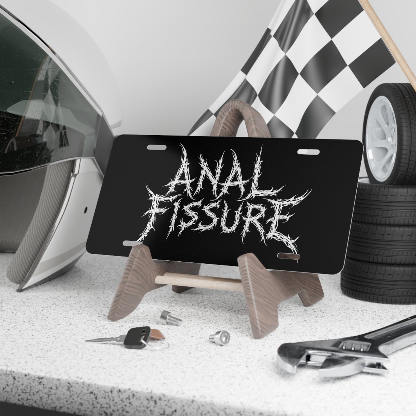 Metal Band License Plate - ANAL FISSURE